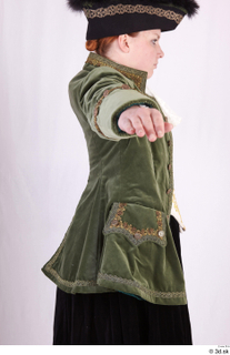  Photos Woman in Historical Dress 96 18th century green jacket historical clothing upper body 0008.jpg